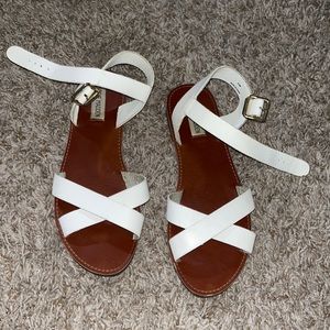 Steve Madden white sandals